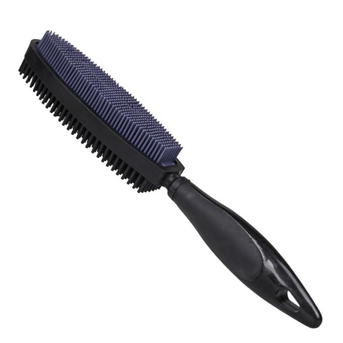 Rubber Pet Hair Removal Brush for Couch Clothes Dog Cat Pet Hair Carpet, Also Used as Dog Cat Bath Brush with Massage Effect(black)