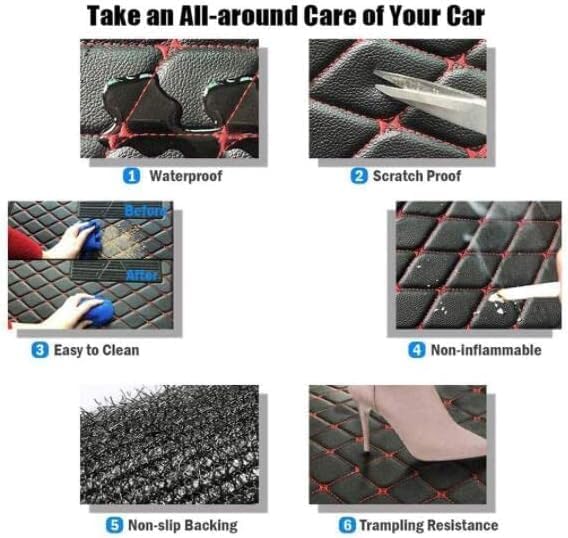 Custom Car Floor Mat Compatible with 97% Car Models Luxury Leather All Weather Waterproof Anti-Skid Full Coverage Car Mats (Black)