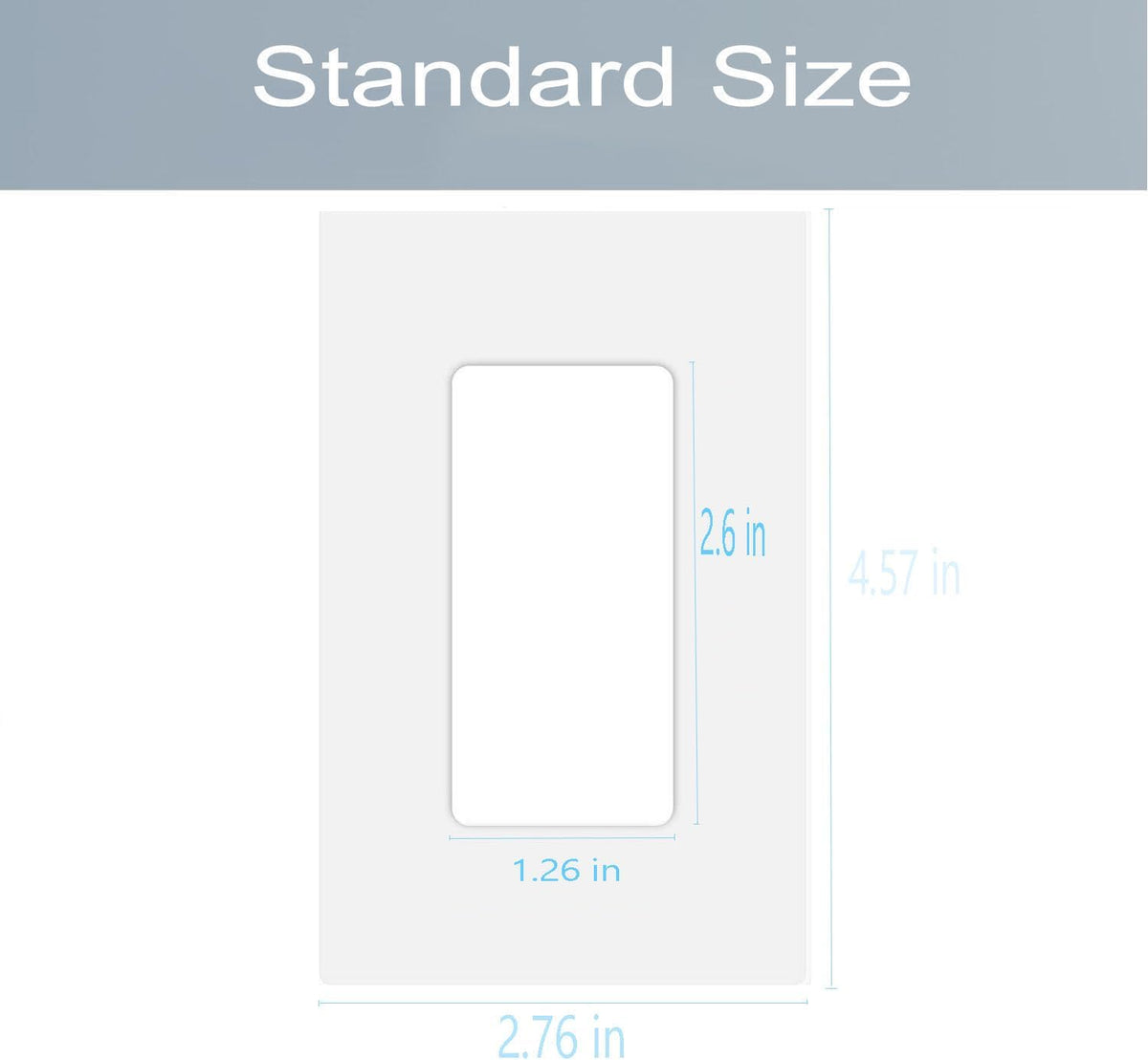 1-Gang Screwless Decora Wall Plate Cover Single Switch Outlet Electrical Faceplate for Light Switch, Smart Switch, Receptacle, Dimmers, USB Outlet, GFCI, Child Safe Cover Plate, White (4-Pack)