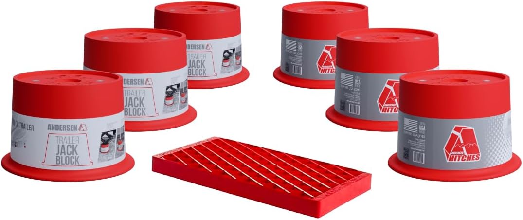 ANDERSEN HITCHES | RV Accessories | 6-Pack Trailer Jack Blocks w/ Free Clean Step | Leveling Block Chocks | 3608