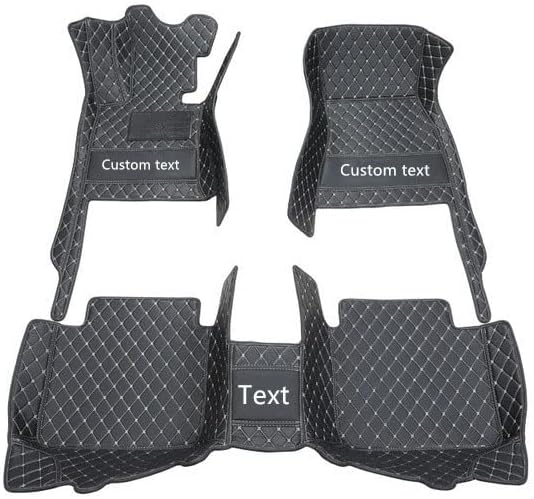 Custom Floor Mats for Cars fit 95% Sedan SUV Sports Car Full Coverage All Weather Men Women Pads Protection Non-Slip Leather Floor Liners (Black Grey Stitching)