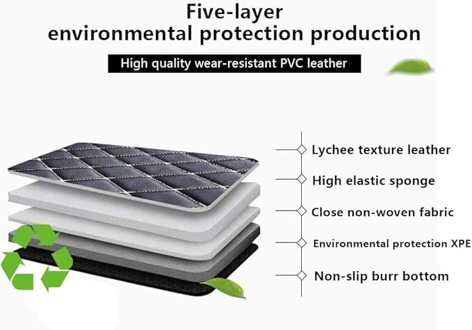 Custom Fit Car Floor Mats - Full Coverage Automotive Leather Floor Liners for Most Vehicles by MingyunSM (Black & Gray)