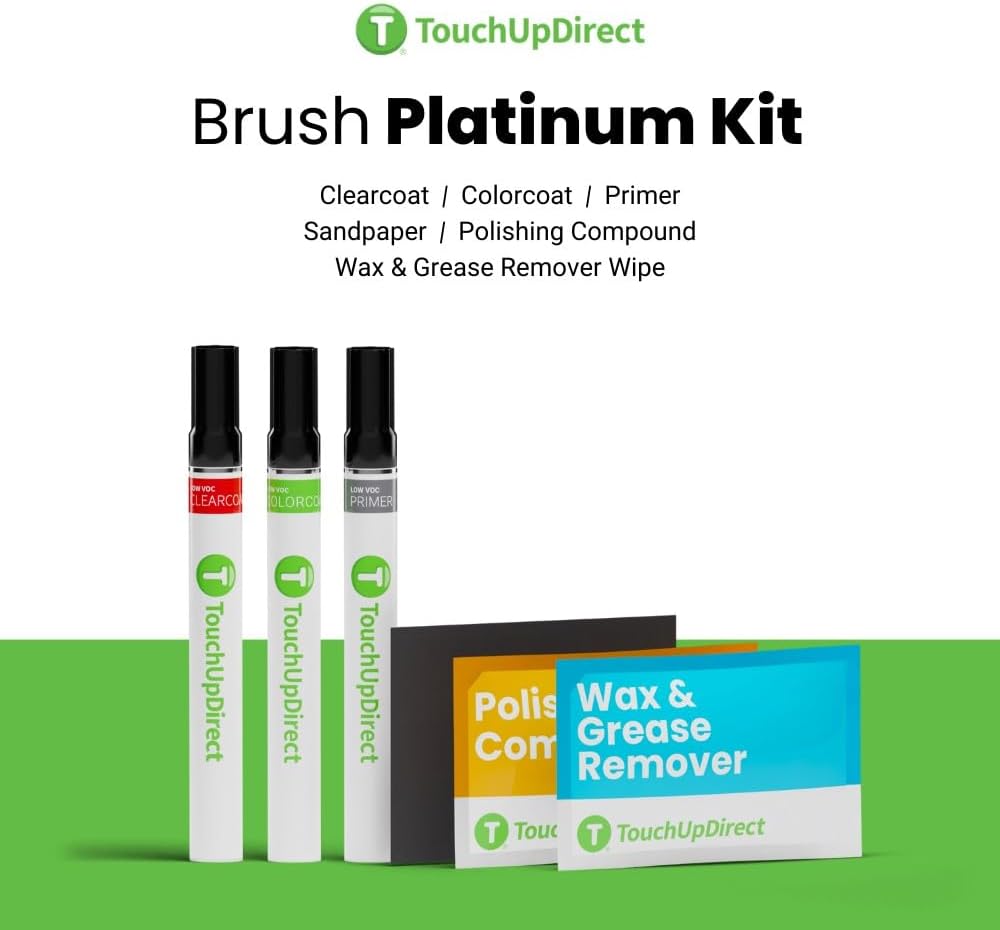 TouchUpDirect 1D6 Silver Sky Metallic Compatible with Toyota Exact Match Touch Up Paint Brush - Platinum Kit
