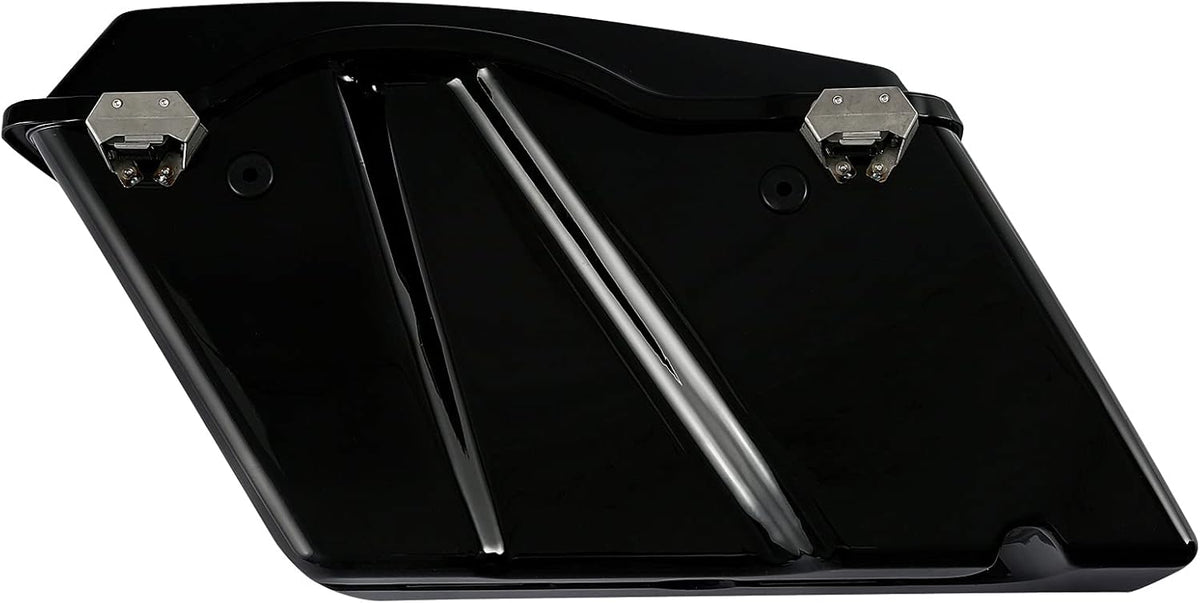 XFMT Hard Saddlebags Saddle Bag Turnk W/Chrome Conversion Brackets For Harley Heritage Softail Deluxe 1984-2017