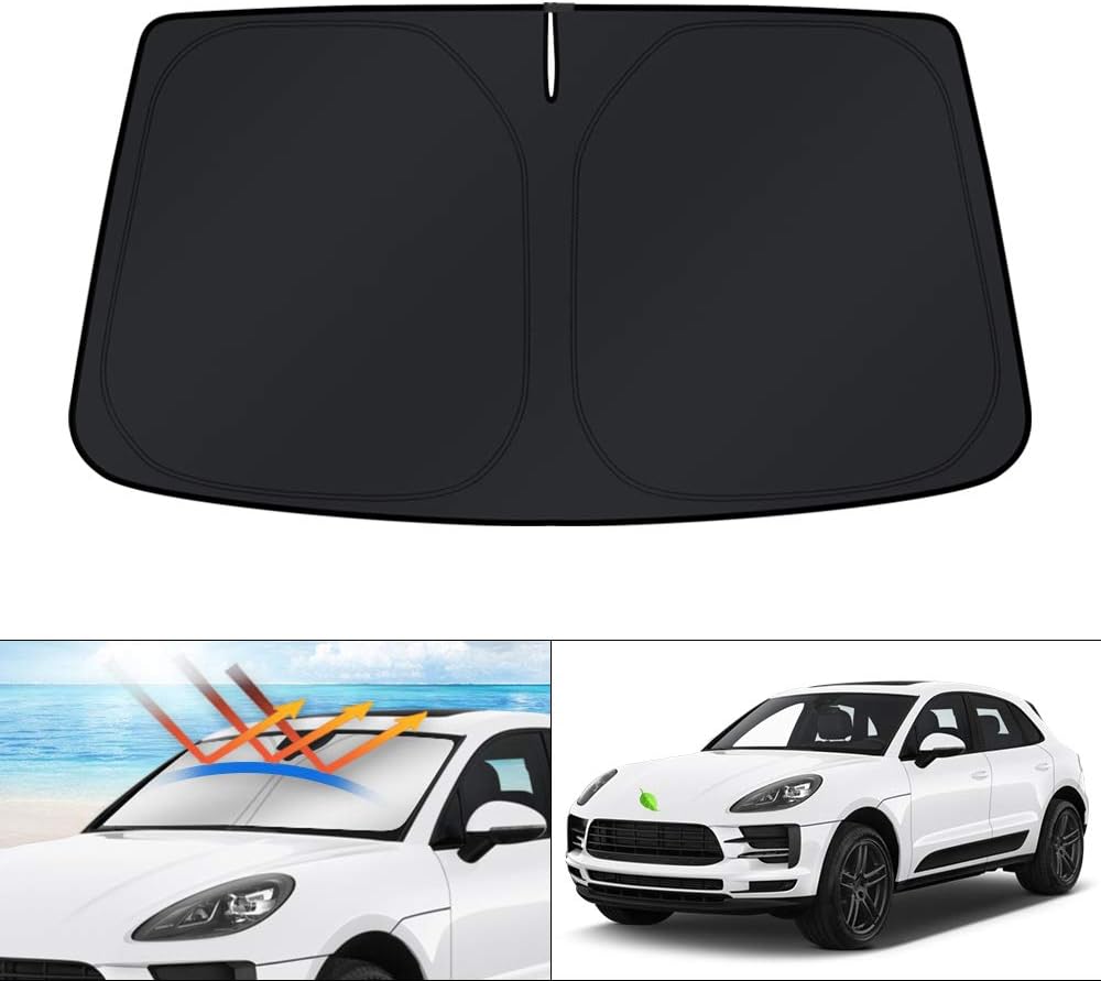 KUST Windshield Sun Shade for 2014-2025 2026 Porsche Macan Accessories Sunshade Window Sun Visor Protector Foldable Blocks UV Rays Keep Your Car Cooler