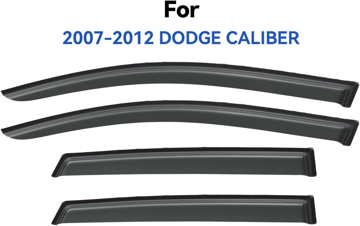 Window Visors Rain Guards for 2007-2012 Dodge Caliber, Out-Channel Window Vent Wind Deflectors Visors Shades for 07-12 Dodge Caliber