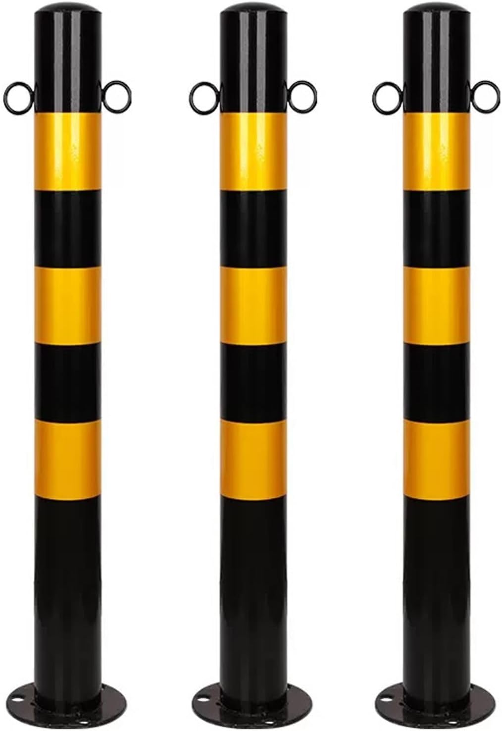Safety Barrier Bollard for Driveways, Parking Bollard for Warehouse, Traffic Barricade Cones, Parking Stopper for Garage, for Construction Sites etc(Black (3PCS))