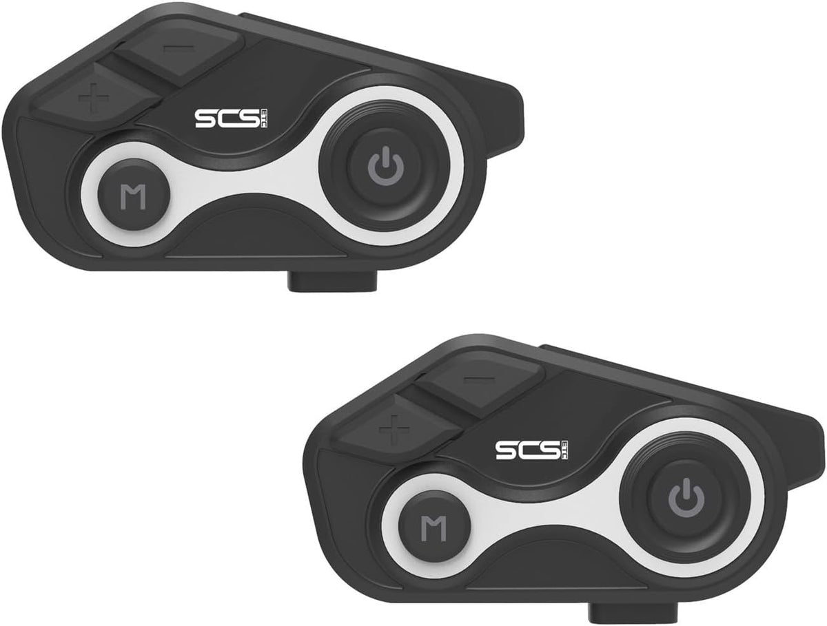 Motorcycle Bluetooth Intercom Helmet Headset with Music Sharing, Earphones for 2 Riders up to 1000M Communication, Waterproof IP67 with Handsfree, Stereo Music, GPS & 2 Mic Options, 1 Pac