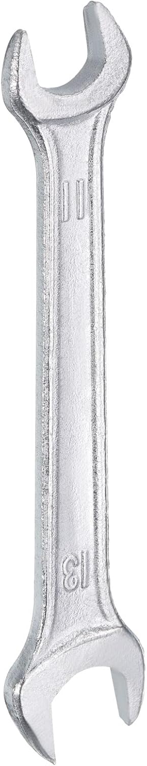 HARFINGTON Double Open End Wrench 11mm x 13mm Metric 15 Degree Offset Angle Small Flat Head Wrench Galvanizing Open Ended Spanner for Automotive Repair Furniture Assembly