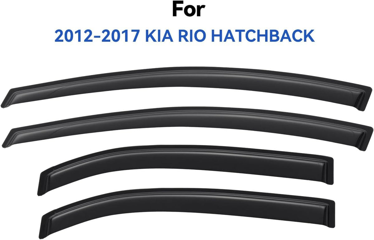 Window Visors Rain Guards for 2012-2017 Kia Rio Hatchback, Out-Channel Window Vent Wind Deflectors Visors Shades for 12-17 Kia Rio (Not for Sedan)