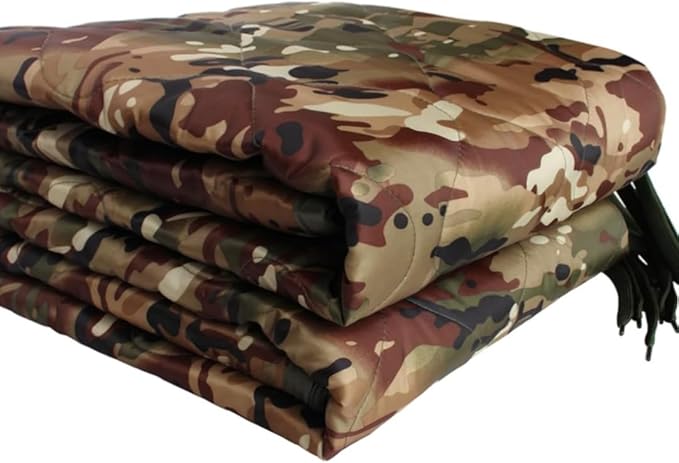 Camo Poncho Liner, Army Blanket, Military Sleeping Bag, with A Compression Carrying Bag, for Traveling, Hiking, Camping, Outdoor Survival, Car Blanket