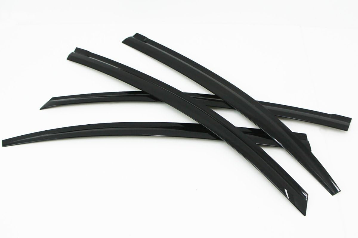 AUTOCLOVER Tape-On Rain Guards Window Visors 4 Pcs Set for Honda Civic Sedan 4dr 2012 2013 2014 2015 / Window Deflectors, Out-Channel Vent Shades (Smoked)