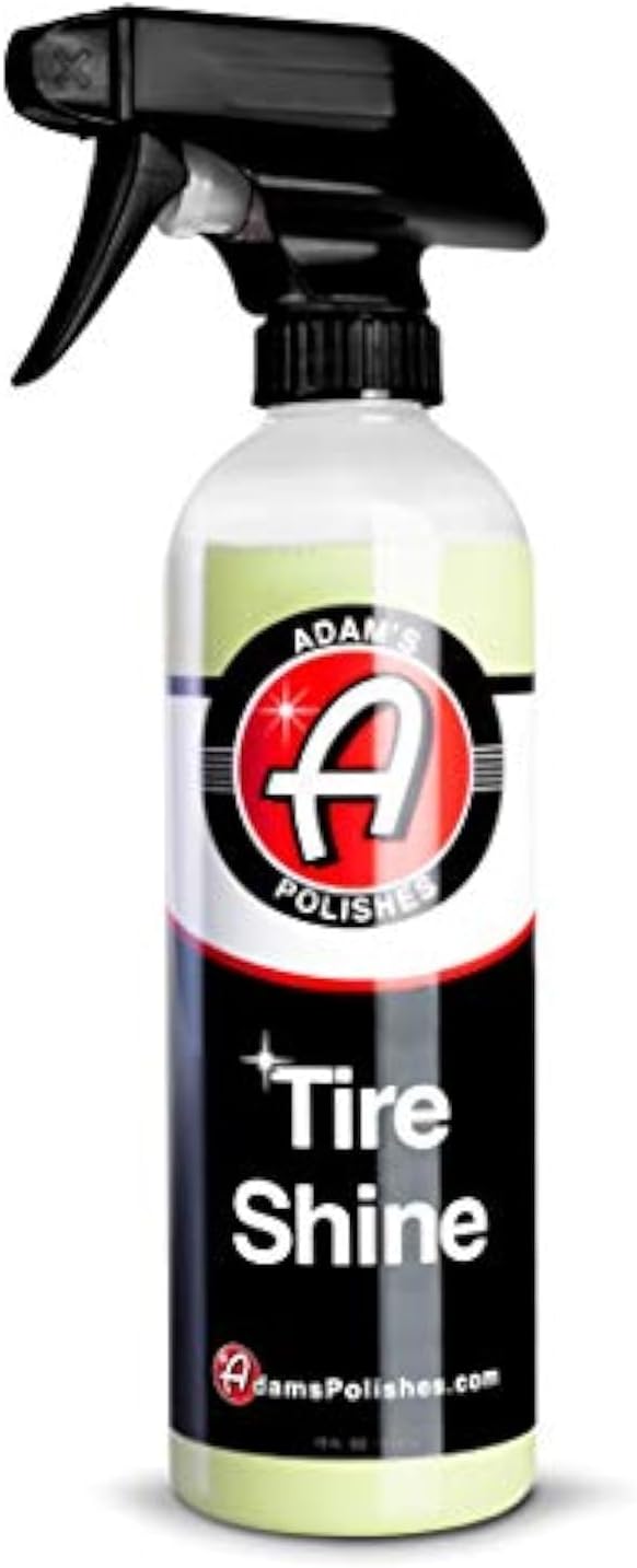 Adam's Tire Shine 16oz - Easy to Use Spray Tire Dressing W/ SiO2 for Glossy Wet Tire Look w/No Sling | Works on Rubber, Vinyl & Plastic | USA Made
