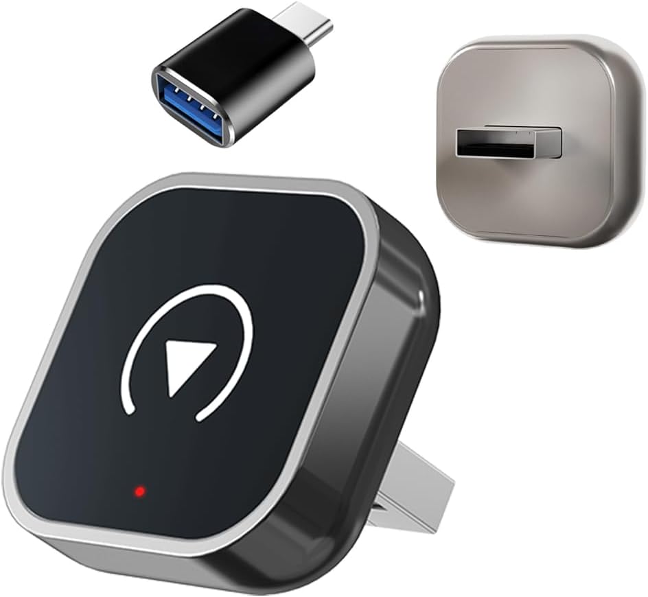 2025 Wireless CarPlay Adapter – Convert Wired to Wireless CarPlay, Mini USB Design, Plug Play for iPhone-Android, Fast Stable Connection, Compatible with Built-in CarPlay Cars