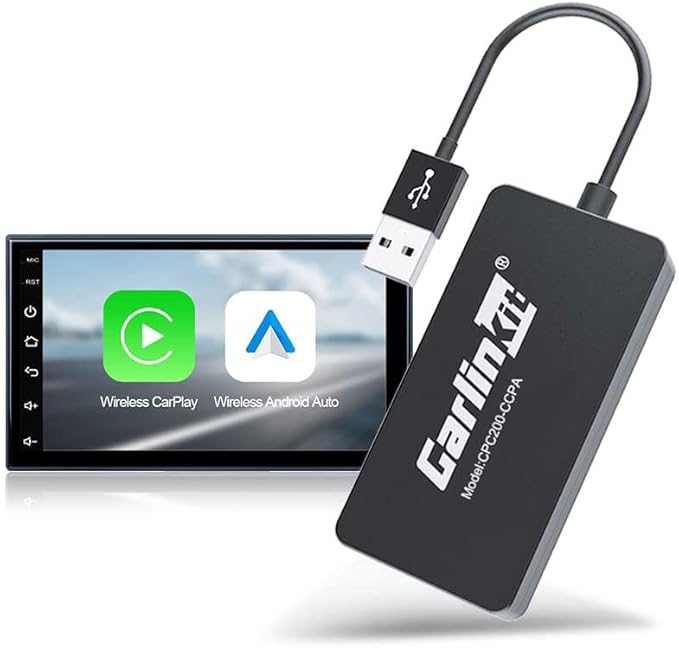 Carlinkit Wireless CarPlay USB Adapter Only Compatible with Android car radios. only for Android Version 4.4.2 or Above. APK Must be Successfully Installed Before use. Model:CPC200-CCPA
