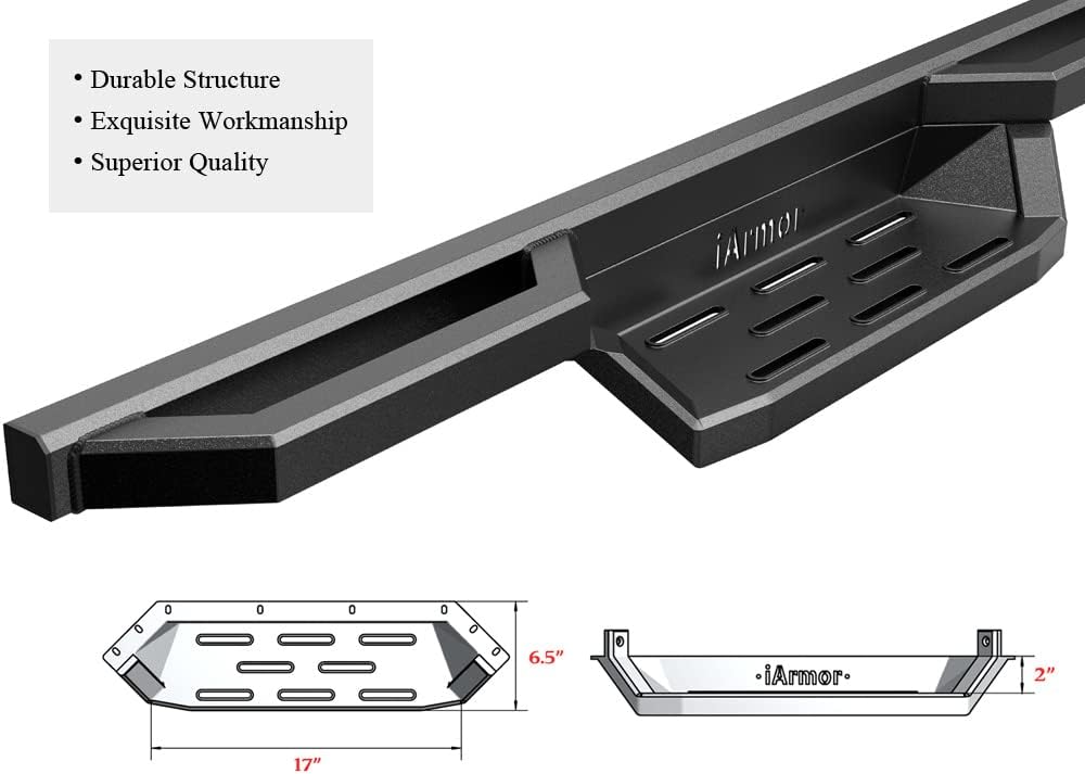APS 304 Stainless Steel Pocket Steps Running Boards Side Bars Compatible with Jeep Wrangler 1987-2006