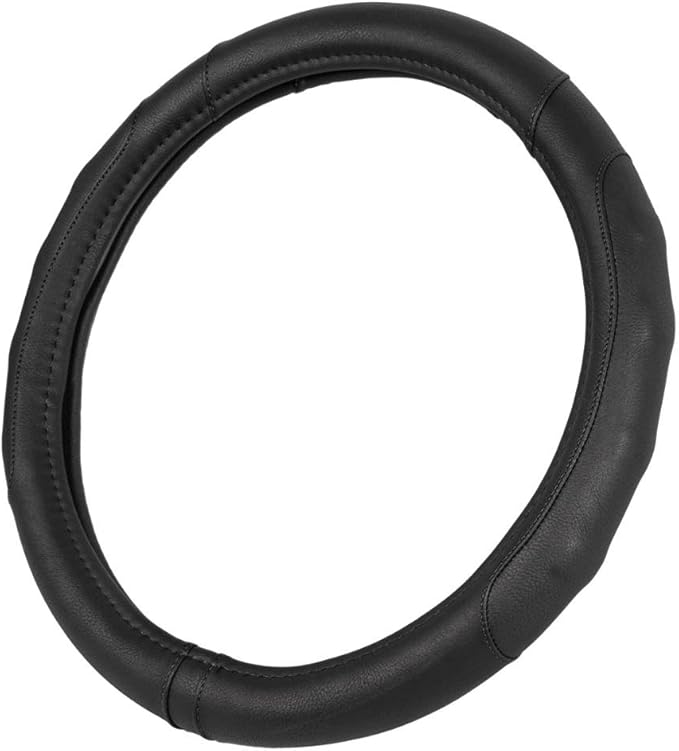 Motor Trend Ergonomic Grip Steering Wheel Cover/Protector for Small Size Steering Wheels in Cars, SUVs, Boats (13.5-14.5") (Grip Drive Pro Comfort Grip (Black/Black Stitching))