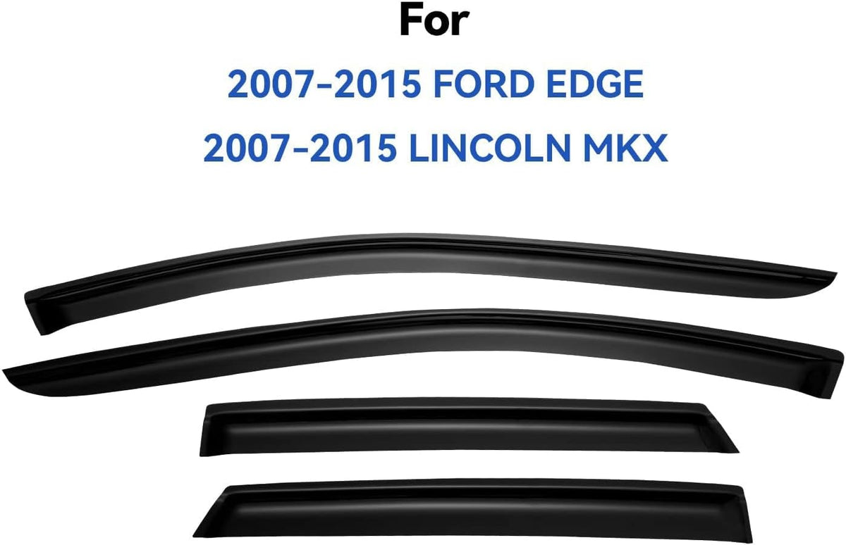 Window Visors Rain Guards for 2007-2014 Ford Edge, Out-Channel Window Vent Wind Deflectors Visors Shades for 2007-2015 Lincoln MKX