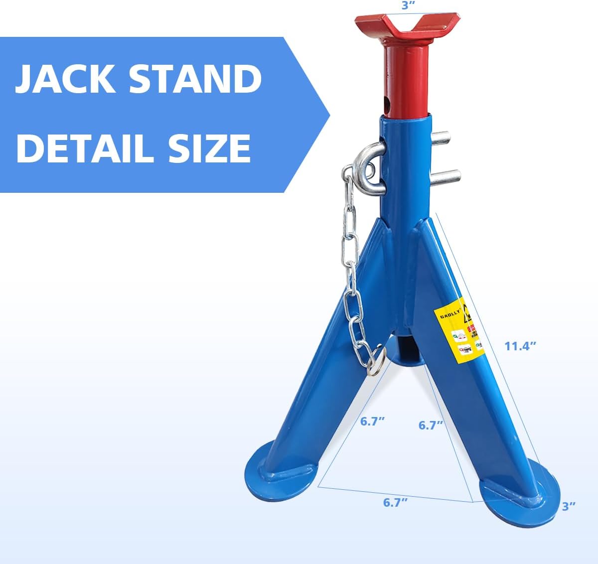 Jack Stands 6 Ton (13000 LBs) Lifting Car Stand with Security Locking Pins, Fit Use for Trucks, RV, Cars Automotive Sedans, SUV, MPV, 2 Packs
