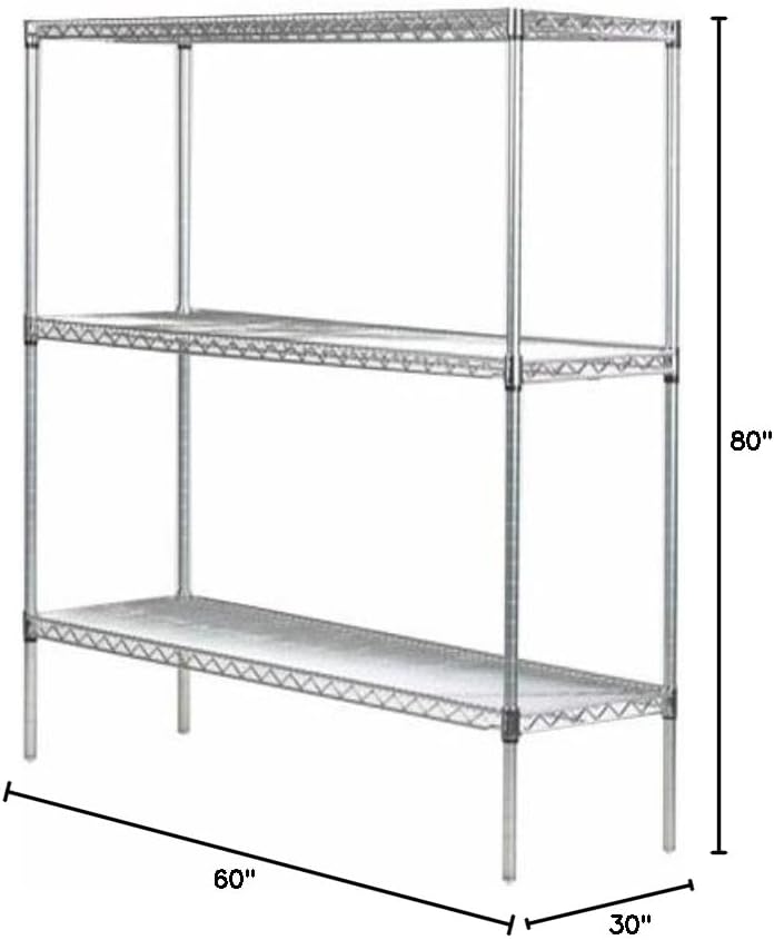 Omega 30" Deep x 60" Wide x 80" High 3 Tier Gray Starter Shelving Unit