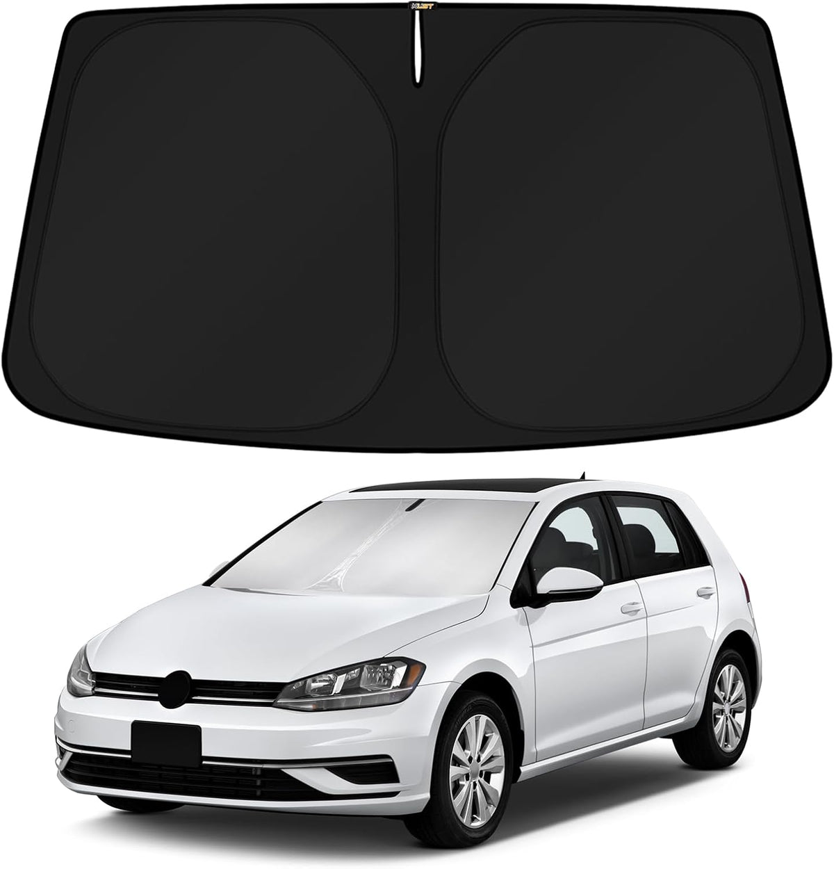 KUST Windshield Sun Shade for 2015-2021 Volkswagen Golf GTI e-Golf VW Golf R 4 Door Hatchback Sunshade Sun Visor Protector Foldable Blocks UV Rays