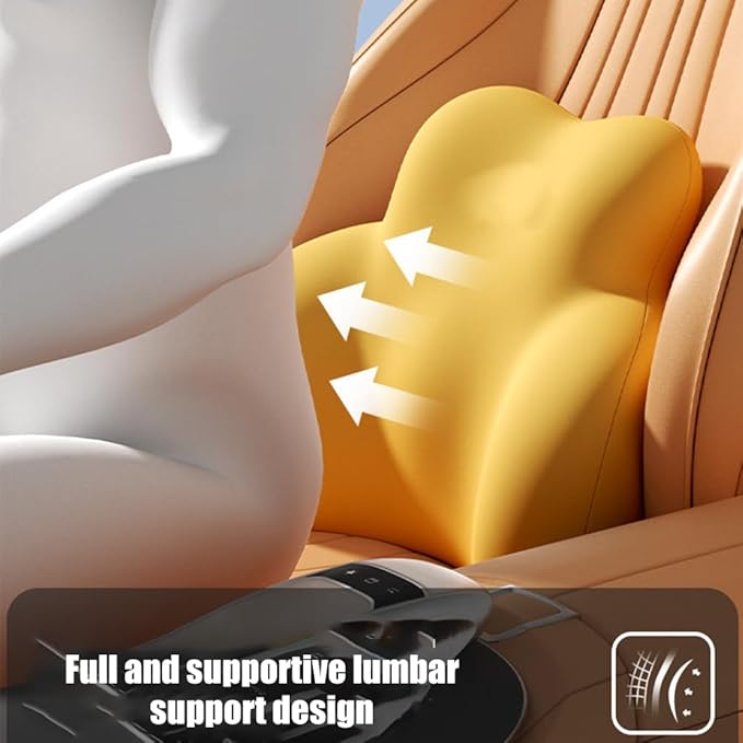 Car Lumbar Support Pillow for Audi S8 3rd Generation 2012 2013 2014 2015 2016 2017 2018 Memory Foam Back Support Cushion Breathable Car Seat Lumbar Pad Accessories,Beige