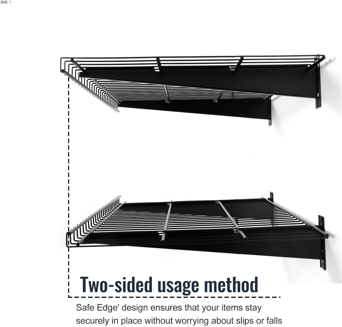 2 Pack Garage Wall Mounted Shelf, 27.6" x 11.4" Heavy Duty Wall Storage Shelves for Garage, Workshop, Laundry Room and Kitchen, Max Load 50 lbs (Black,2 Pack)