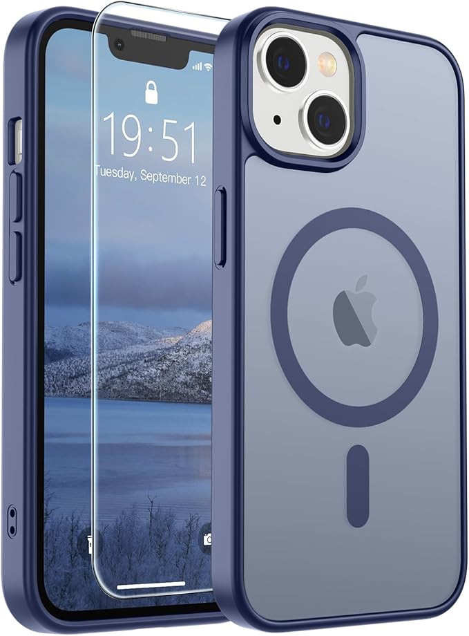 SUPFINE Magnetic for iPhone 14 Pro Case (Compatible with MagSafe) (Military Grade Drop Protection) Slim Translucent Matte Shockproof with Anti-Fingerprint Phone Case,Lavender Gray