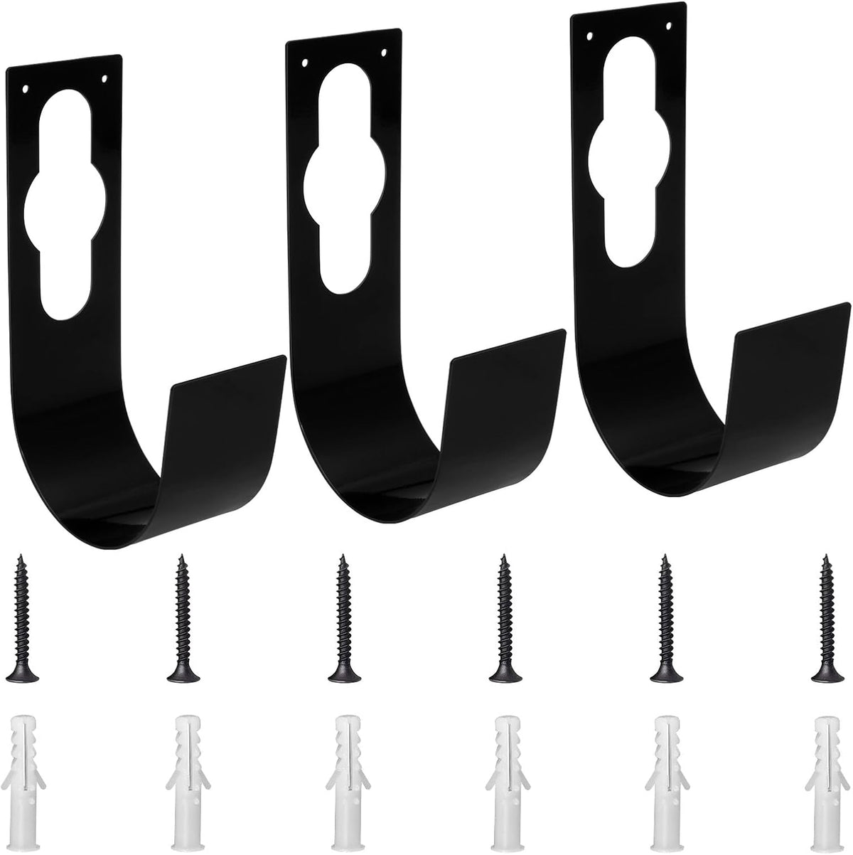 3Pcs Garden Hose Hanger Hook Carbon Steel Expandable Hose Holder Rack Wall Mounted Metal Faucet Hanger Hook for Garage Storage