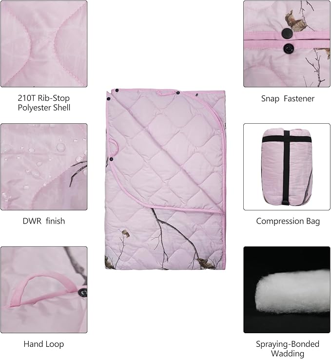 Poncho Liner Military Blanket Outdoor Camping Blankets for Travel, Beach, Grass, Picnic, Car Emergency, Outdoor, Survival