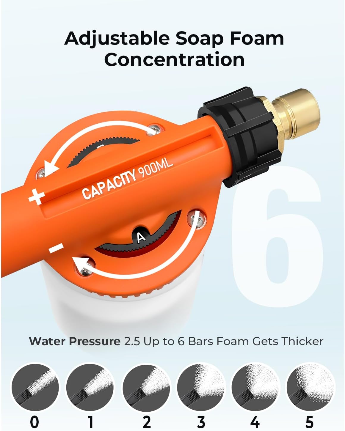 Car Wash Foam Gun + Microfiber Wash Mitt - Car Foam Sprayer - Foam Cannon for Hose - Spray Foam Gun Cleaner - Snow Foam Blaster for Cars, Boats, RVs, Foam Cannon Connects to Any Garden Hose