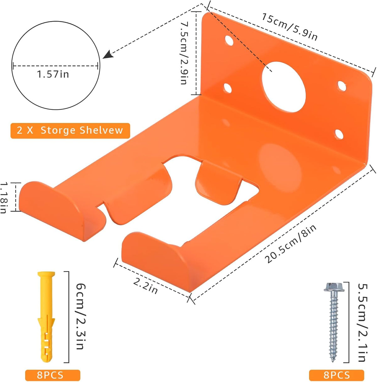 Weeding Machine Wall Mounted Hanger, Garage Organization Manager Storage shed Wall Rack, Suitable for Stihl Electric Tools, Hedge Trimmer, Lawn Mower, Garage Wall, Garden Trimmer Hanger (2-Piece Set)