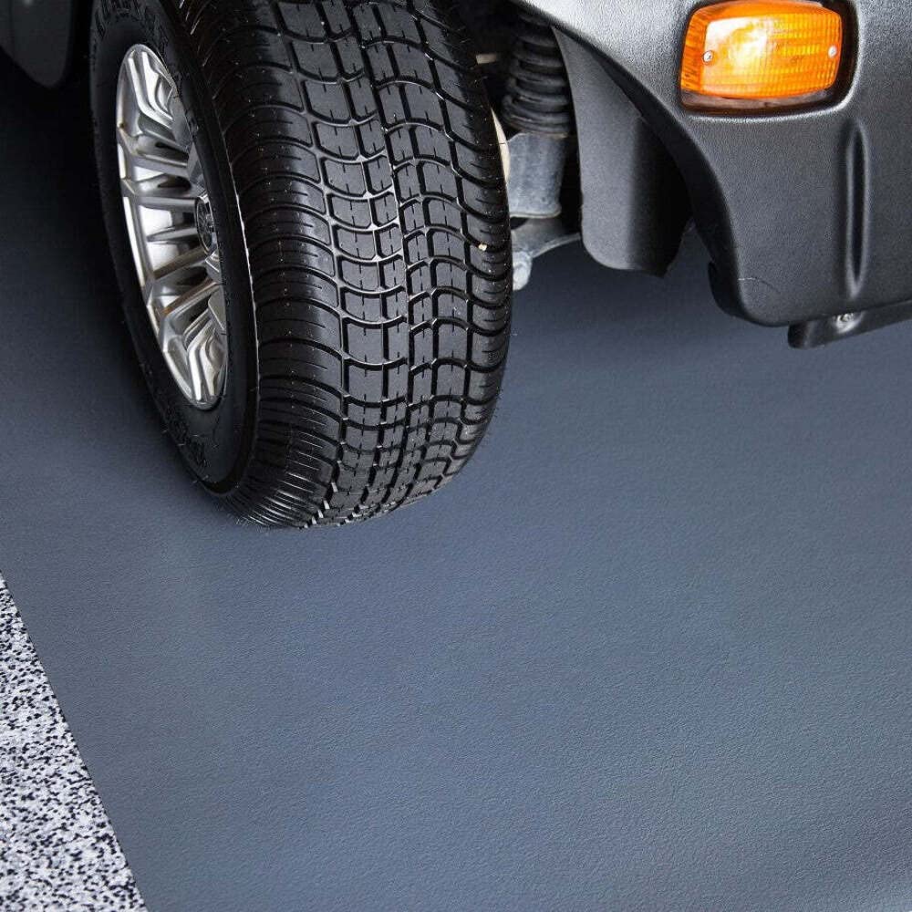 G-Floor Ceramic Texture Vinyl Garage Flooring Mat (8'6" x 22', Midnight Black) - Solid Polyvinyl Construction for Superior Garage Floor Protection