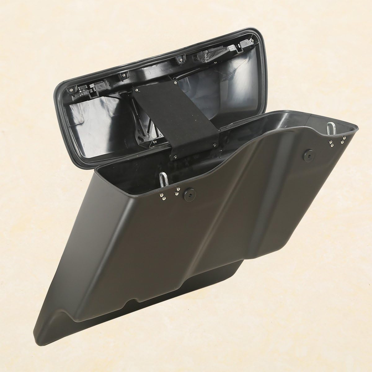 XFMT Matte Black 5" Stretched Extended Saddlebags Hard Saddle Bags W/Chrome Conversion Bracket For Harley Softail Heritage Deluxe 1984-2017