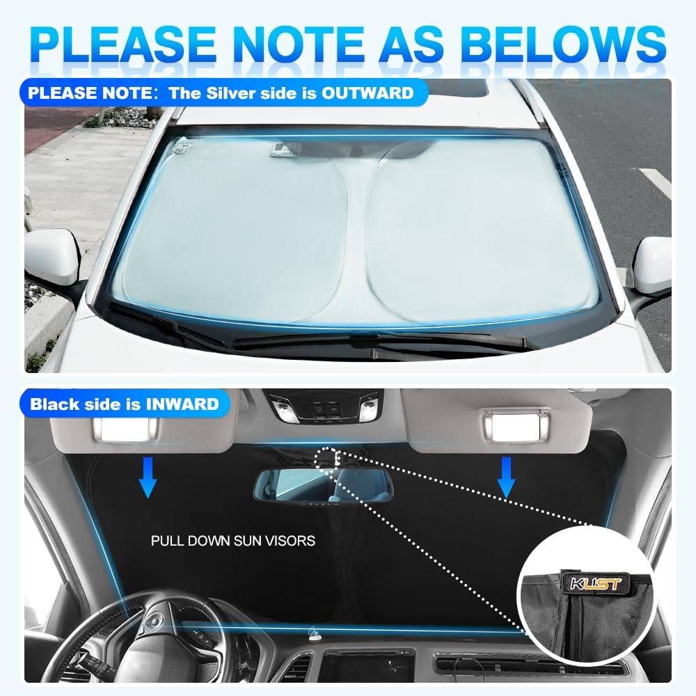 KUST Windshield Sun Shade for 2019-2024 2025 Subaru Forester Accessories, Custom Fit SUV Car Front Sunshade Window Sun Visor Protector Foldable Blocks UV Rays Keep Your Car Cooler