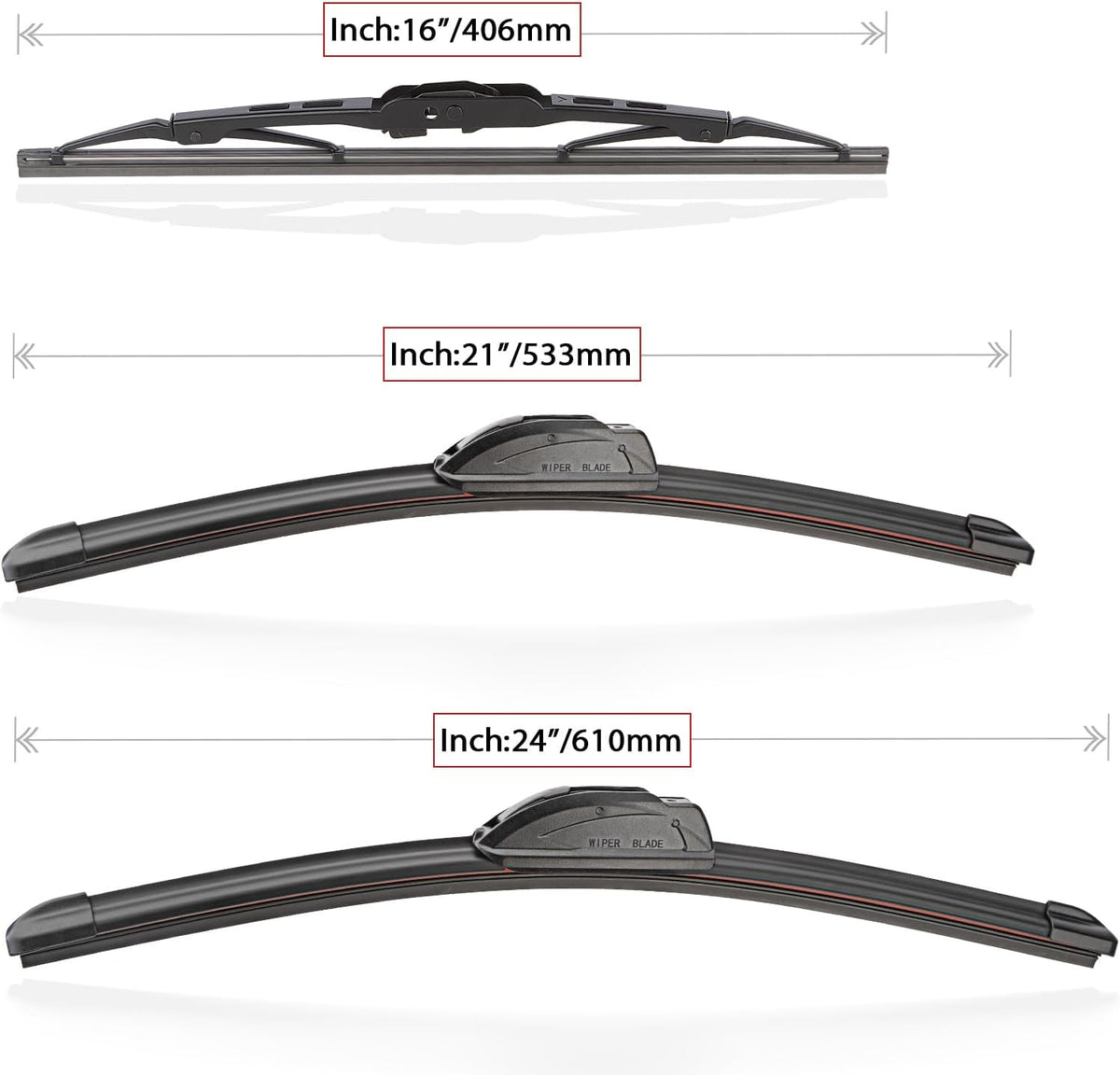 Windshield Wiper Blades Replacement for 1999-2004 Honda Odyssey / 1999-2003 Lexus RX300 Original Factory Quality Front Rear Wipers Blade Set for My Car - 24" 21" 16"