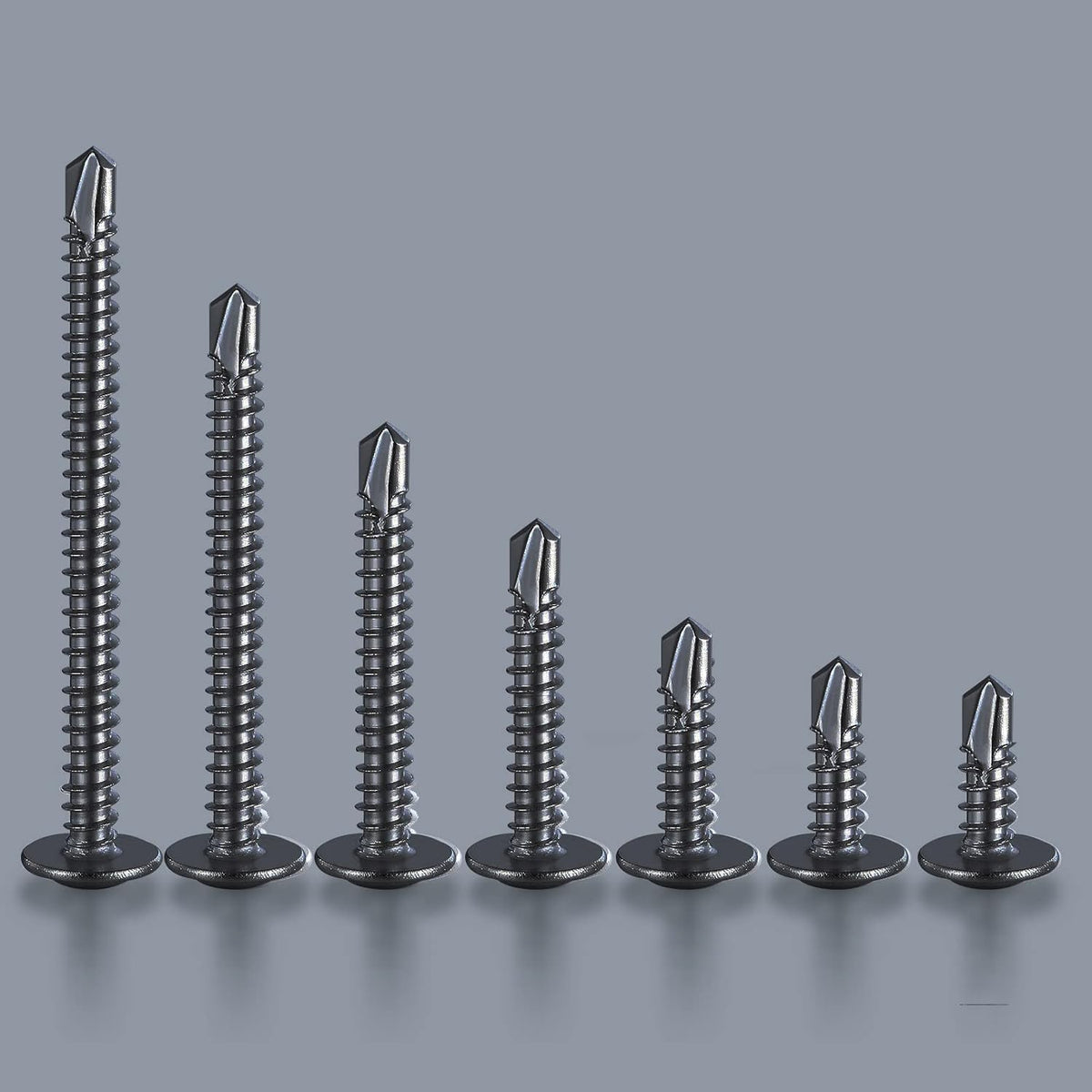 (300Pcs)#8×3/4” for Sheet Metal Self-Tapping Screws 410 Black Stainless Steel Truss Head High-Strength Quick Tapping