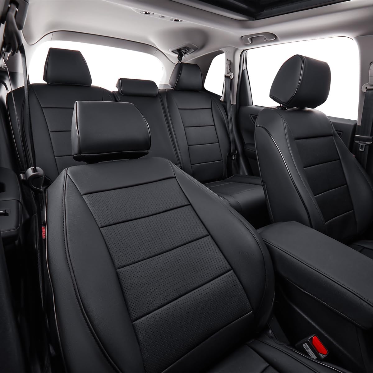 EKR Sportage Seat Covers Custom Fit for KIA Sportage EX,X-Line,SX,SX Prestige,X-pro,X-pro Prestige 2023 2024 2025 2026 Leather Car Seat Cover Full Set - Faux Leather(Black)