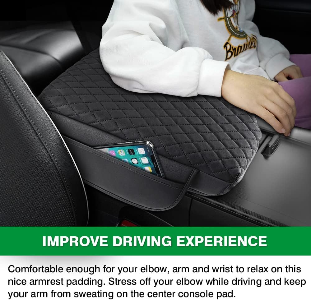 Shademax Custom Fit for Center Console Cover Hyundai Palisade 2020 2021 2022 2023 2024 2025 2026 Armrest Cover Center Console Pad PU Leather Armrest Seat Box Cover Protector with Pockets Storage Bag