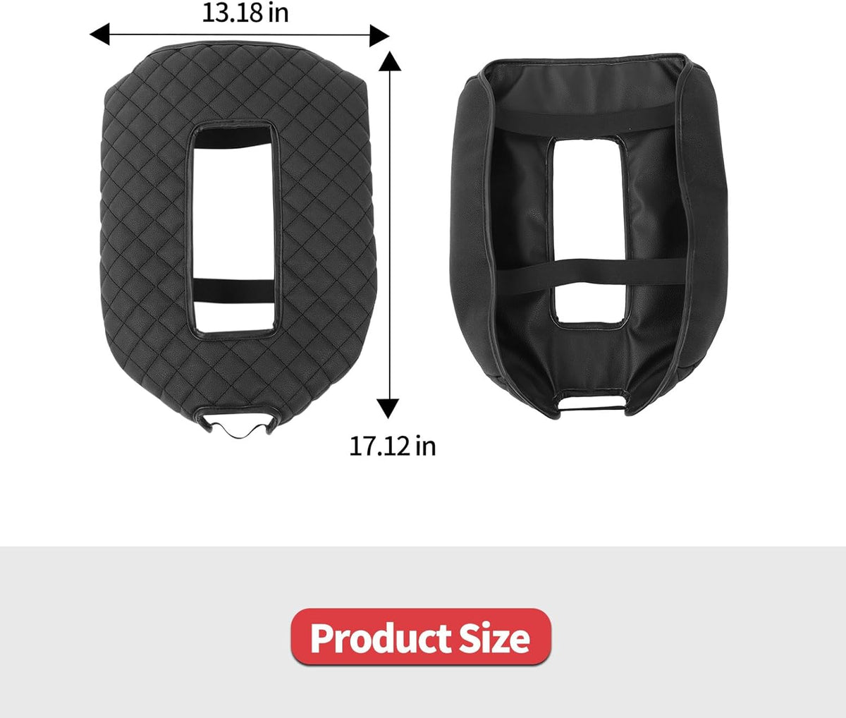 Jimen Car Center Console Cover Pad Fit for Chevy Silverado/Avalanche/Tahoe/Suburban 2007-2013, Leather Armrest Cover Fit for GMC Yukon 2007-2013 (Black)