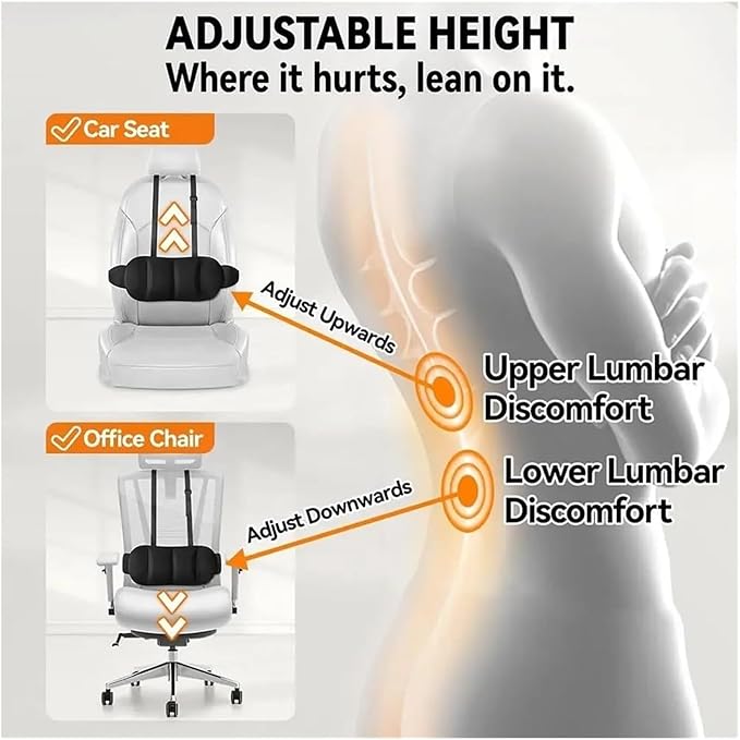 1 Piece Automotive Seat Lumbar Support Pillow for Hyundai Sonata 2020-2025 2026, Driving Lower Back Cushion Ergonomic Orthopedic Posture Rest