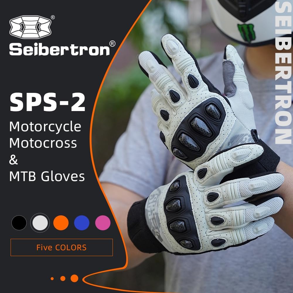 Seibertron SPS Series Touchscreen Motorcycle Motocross BMX ATV MTB Bicycle Cycling Full or Half Finger Gloves Adult and Youth