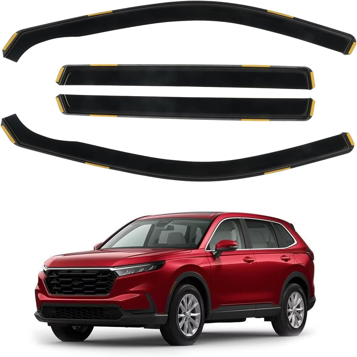 4 PCS in-Channel Window Rain Guards for 2023 2024 2025 Honda CRV (CR-V), Sturdy Window Deflectors, Smoke Tinted Vent Window Visors, Vent Deflector Sun Visor Shade Shield