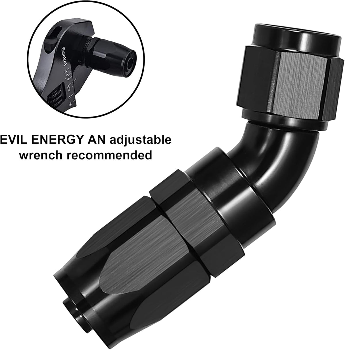 EVIL ENERGY 6AN 45 Degree One Piece Full Flow Hose End Fitting Swivel For CPE Braided Hose