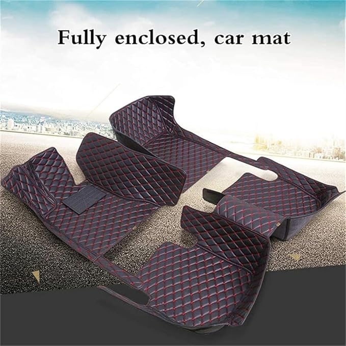 Custom Car Mats All Weather Fit Automotive Floor Mats PU Leather Protector Mat for Most Sedan, SUV, Truck Floor Mats (Black and White Side)