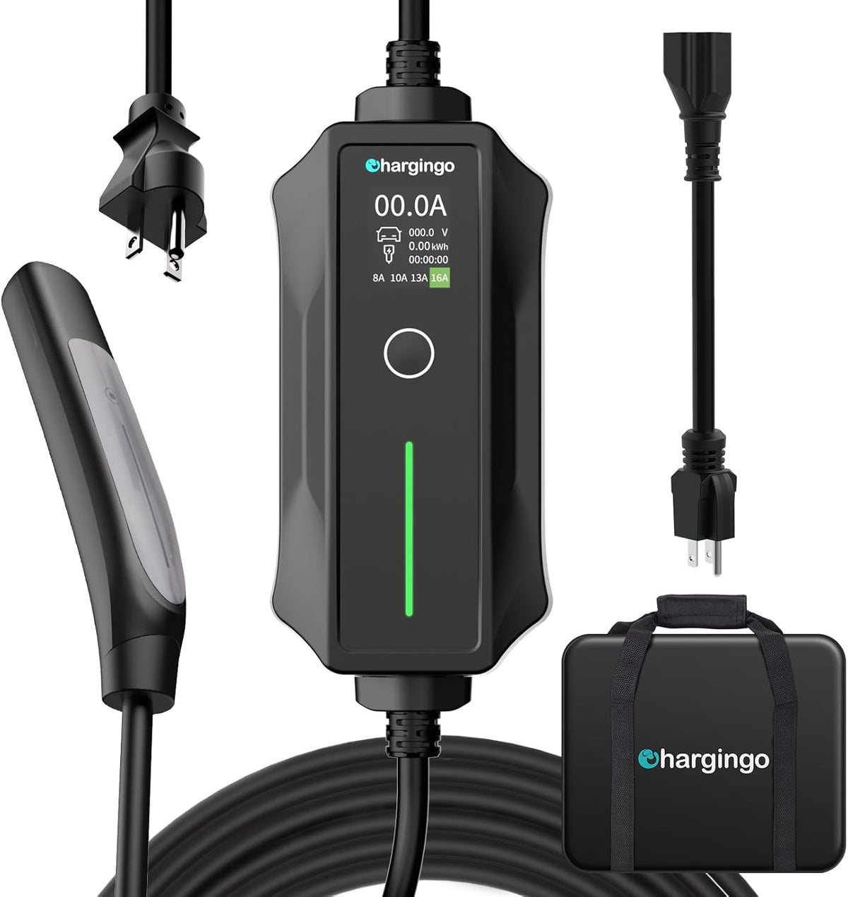 Tesla Charger Level 1-2 EV Charger,120V-240V,16A, NEMA 5-15 & 6-20 Plug,25FT