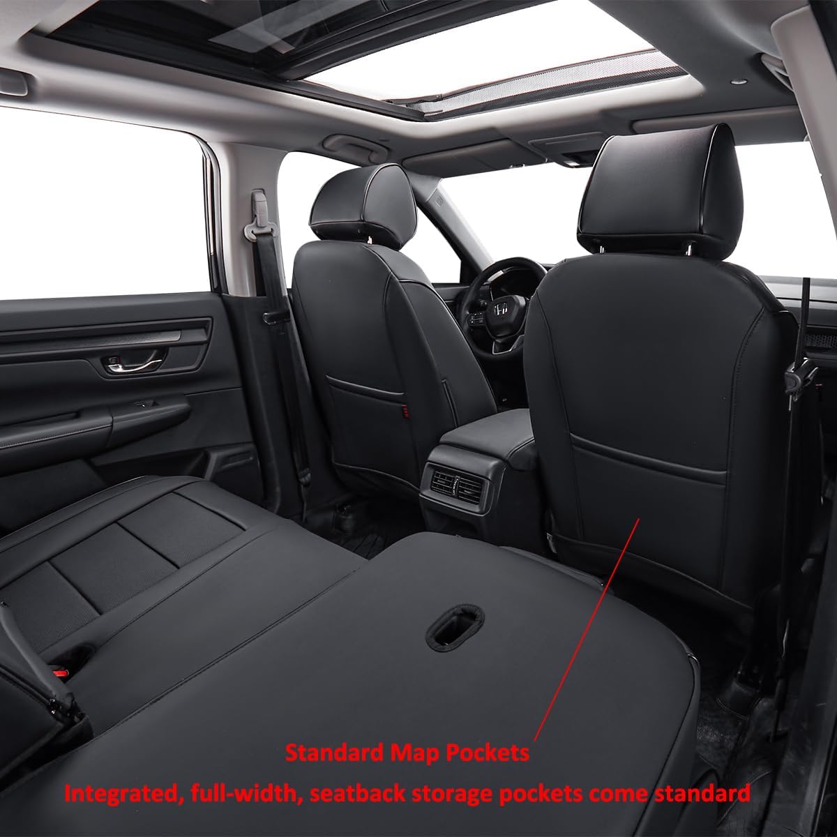 EKR Sportage Seat Covers Custom Fit for KIA Sportage EX,X-Line,SX,SX Prestige,X-pro,X-pro Prestige 2023 2024 2025 2026 Leather Car Seat Cover Full Set - Faux Leather(Black)