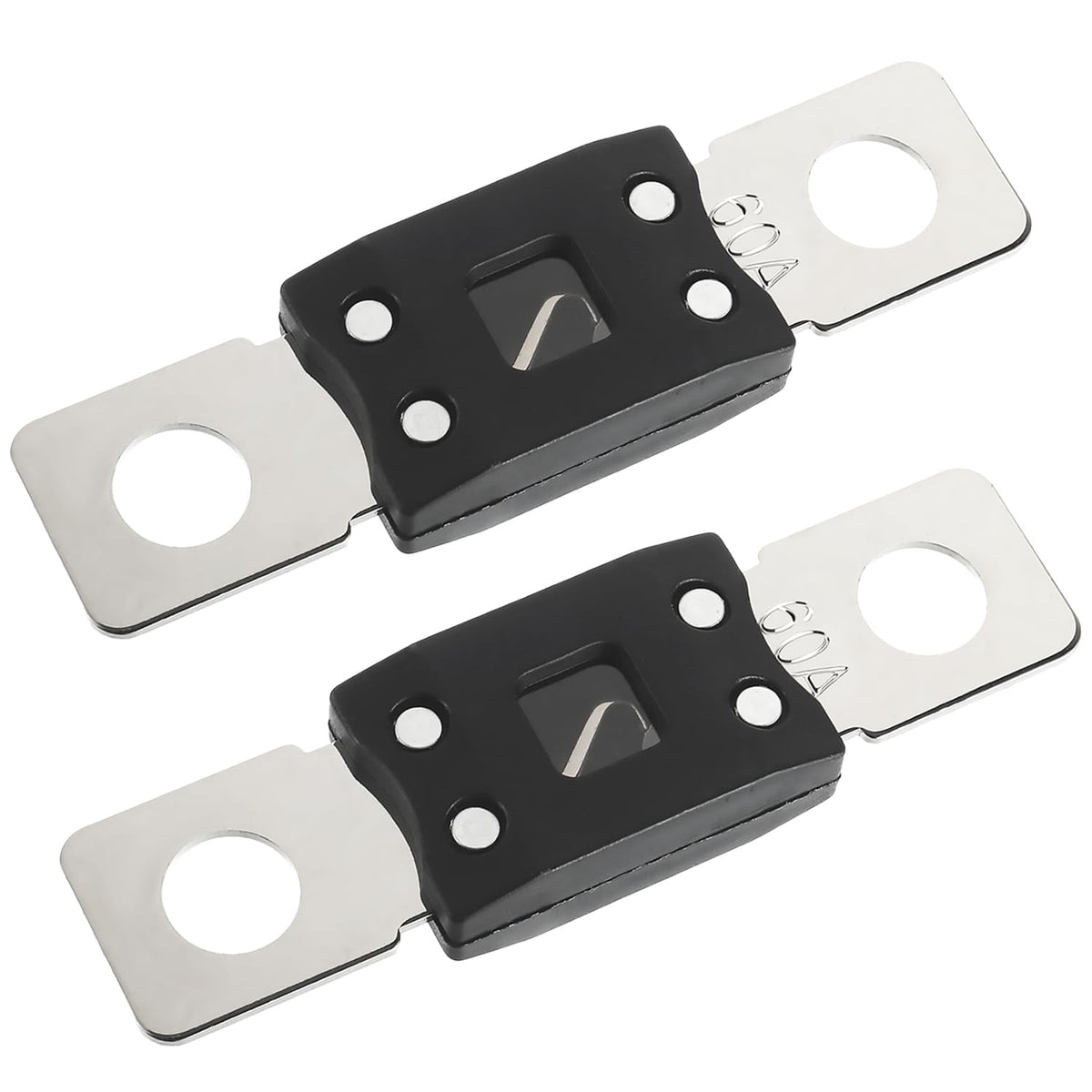 60A MEGA High Current Fuse - 60 Amp Bolt-on Fuse for Cars, Trucks, Construction Vehicles, Buses, Caravans (2 Pcs)