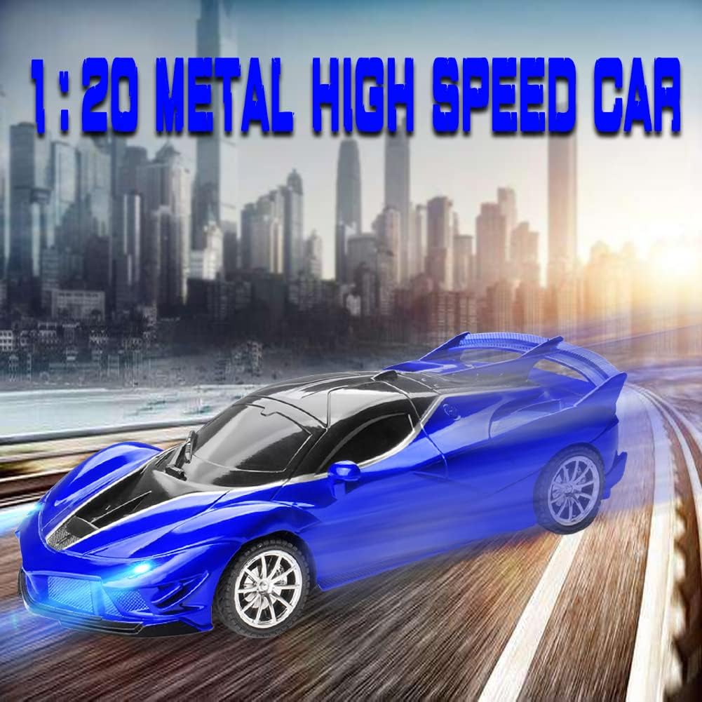 Remote Control Car for Boys Kids, 2.4GHz 4WD High Speed RC Cars Toys with Headlights and Controller, Electric Sport Racing Hobby Toy Car Model Vehicle for 6+ Year Teens Gift (Blue)