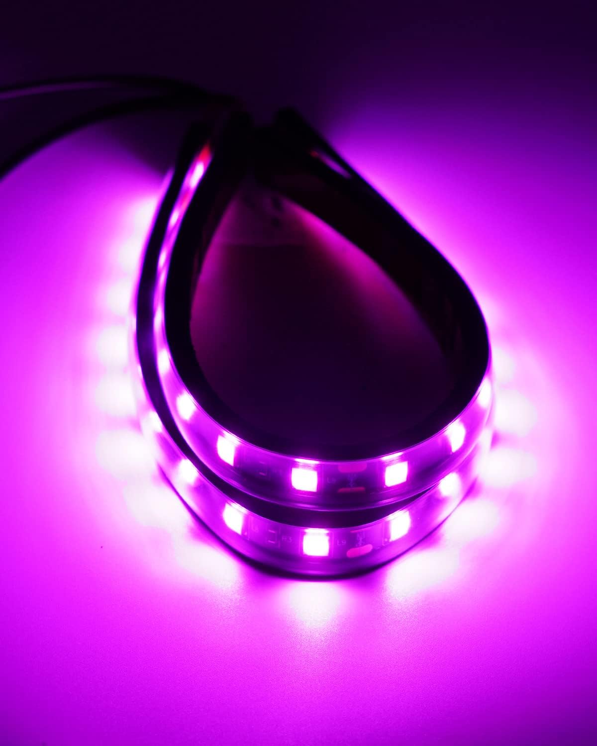 12V Led Light Strip 12.75Inch Waterproof Led Light Strips for Cars Motorcycles Golf Cart Interior & Exterior Marine Boat Pink Led Strip 12V 5050 18SMD,Pack of 4